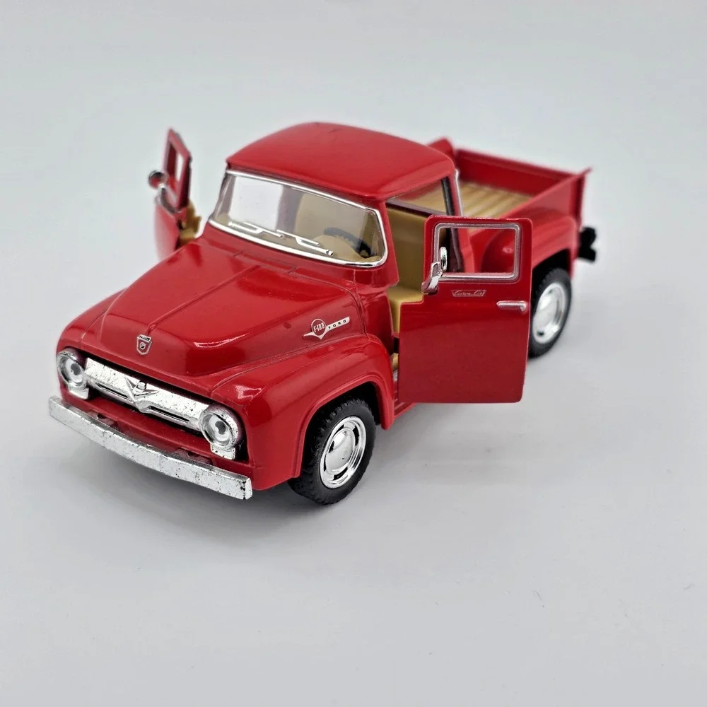 Kinsmart 1956 Ford F-1-00 Pickup Truck Scale 1/38 Red Pull Back